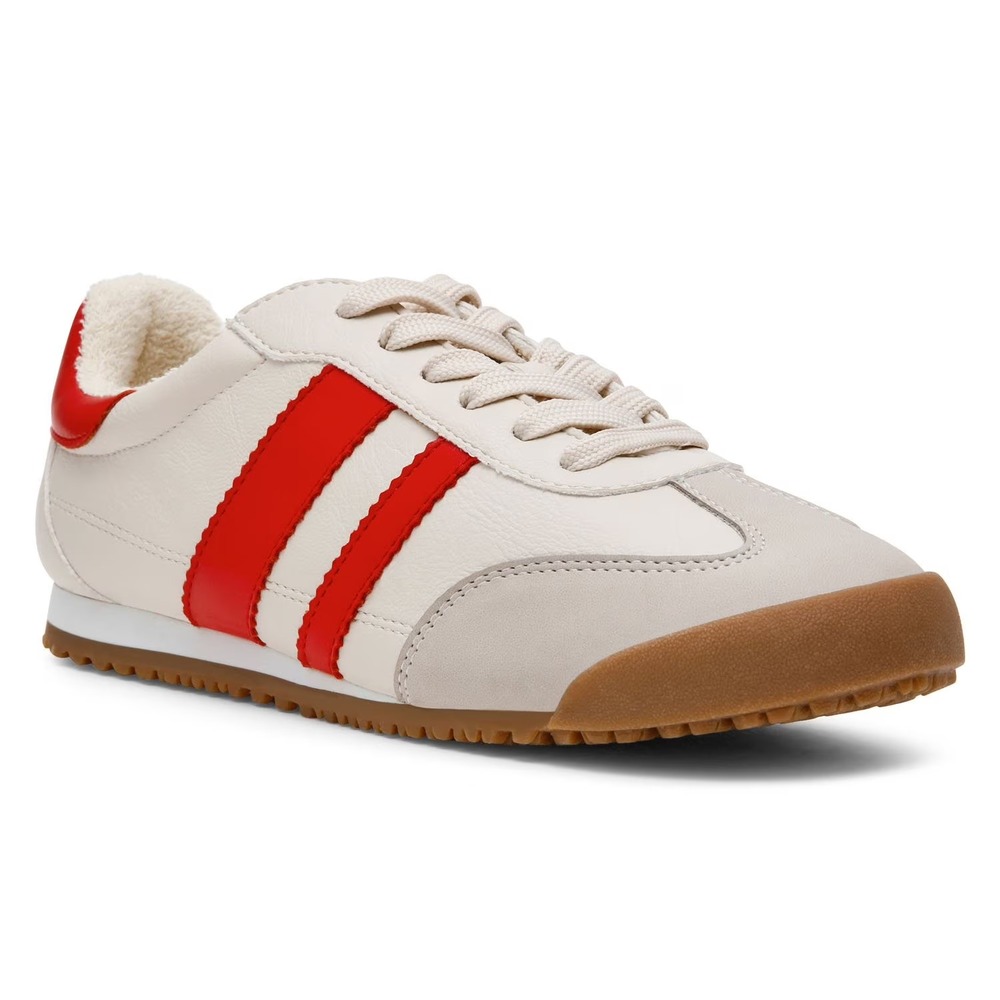 DV by Dolce Vita Revie Lace-Up Sneaker Size 10 Red Stripe White Gum Sole